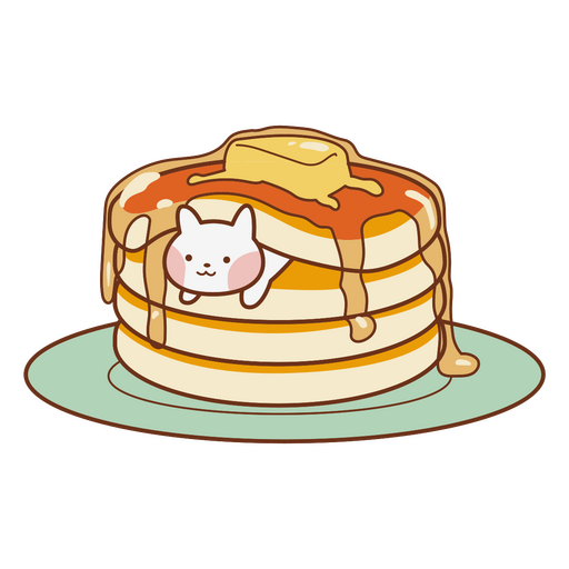 Süße Pfannkuchenkatze PNG-Design