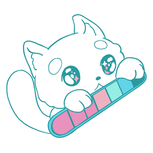 Lindo gato kawaii Diseño PNG