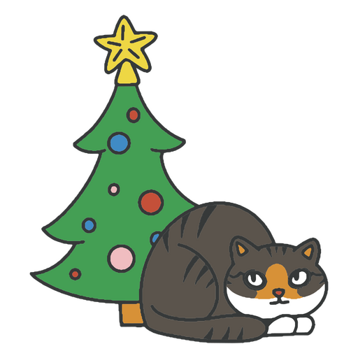 gato de natal de férias Desenho PNG
