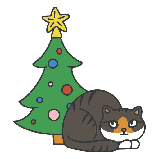 Gato navideño de vacaciones Diseño PNG