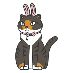 Cat with bunny ears PNG Design