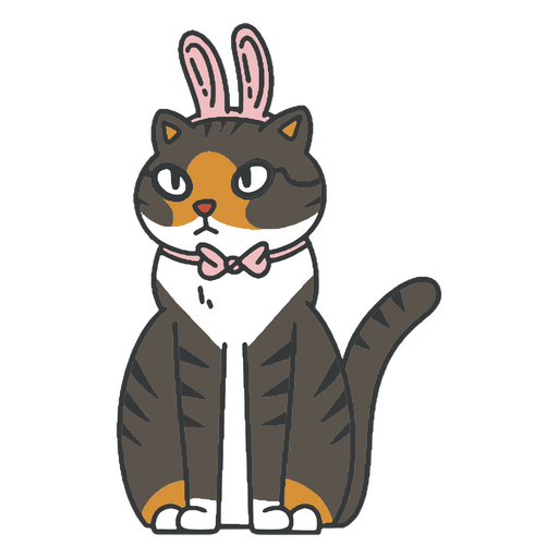 Cat with bunny ears PNG Design