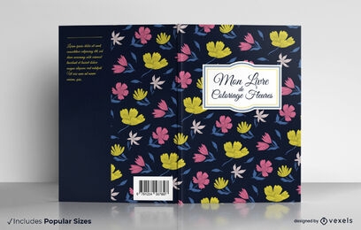 Design de capa de livro com padrão floral