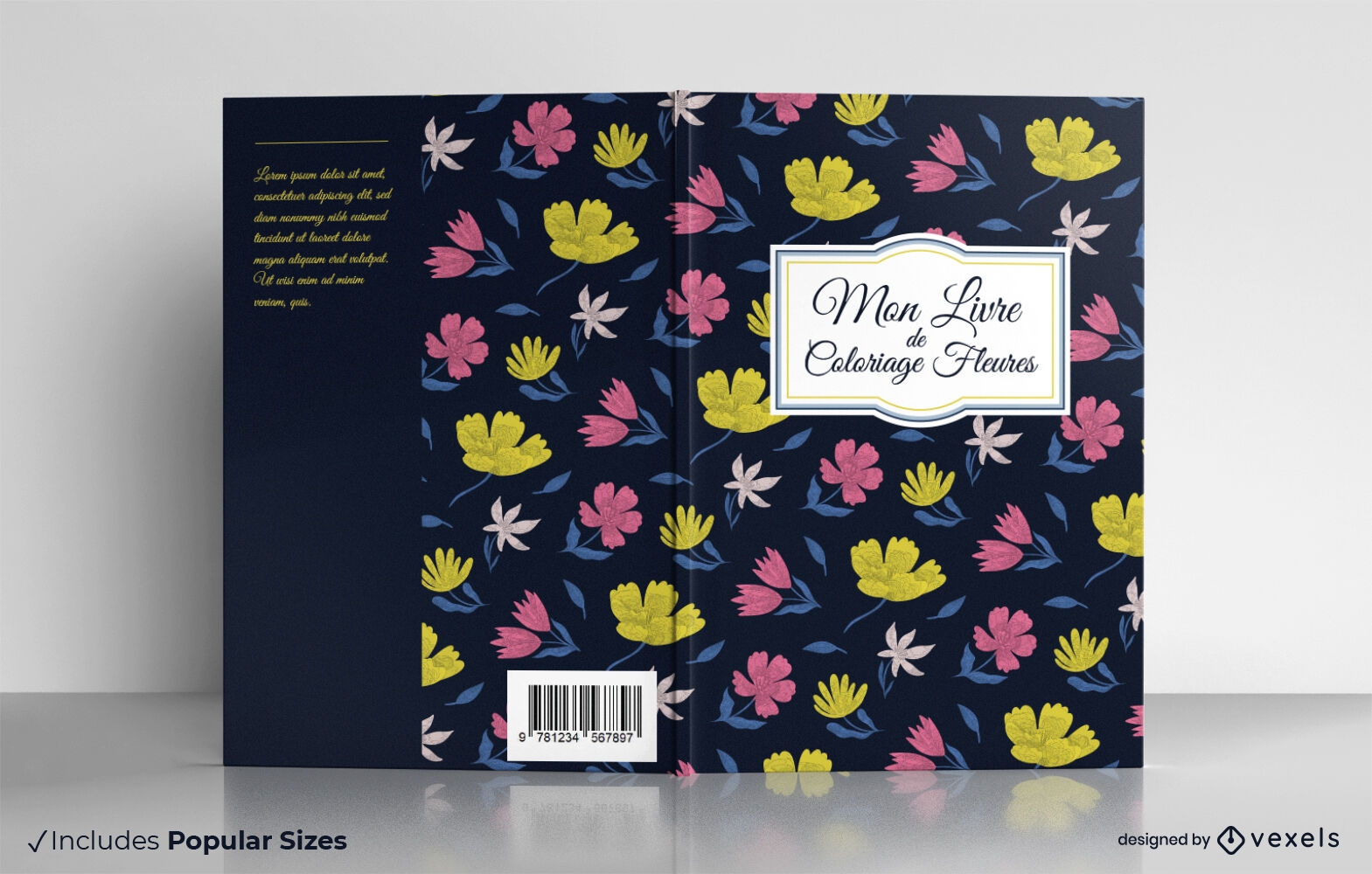 Design de capa de livro com padr?o floral