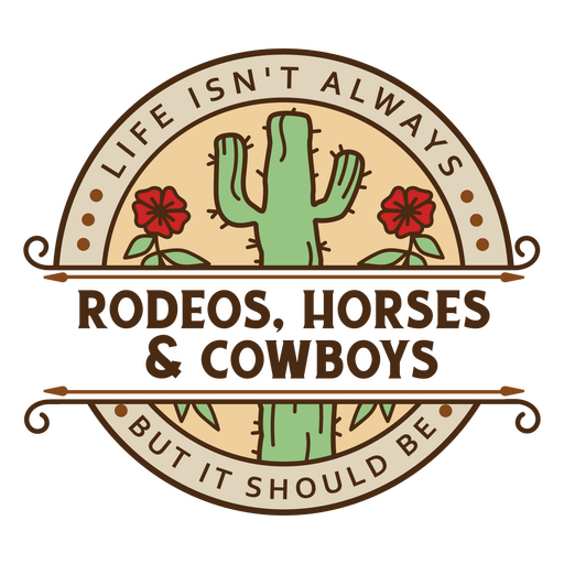 Rodeo cactus badge PNG Design