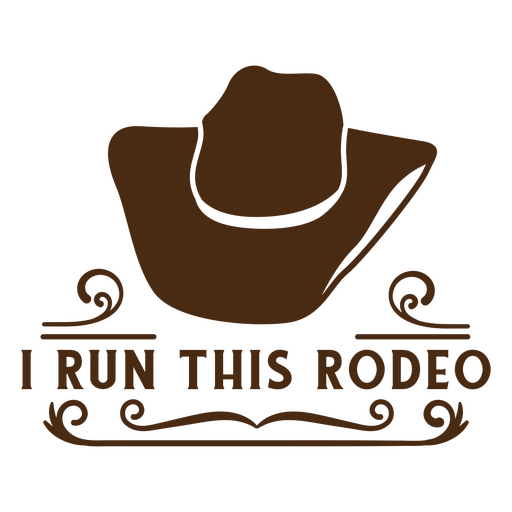 Run this rodeo Wild West badge PNG Design