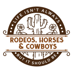 Distintivo do oeste selvagem do rodeio e dos cowboys Desenho PNG