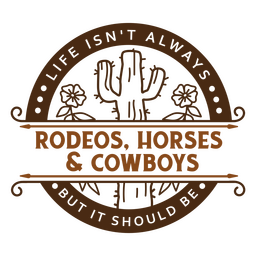 Rodeo and cowboys Wild West badge PNG Design Transparent PNG