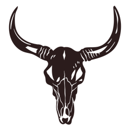 Bull Skull Wild West Icon PNG & SVG Design For T-Shirts