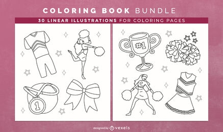 Cheerleader para colorir livro de design