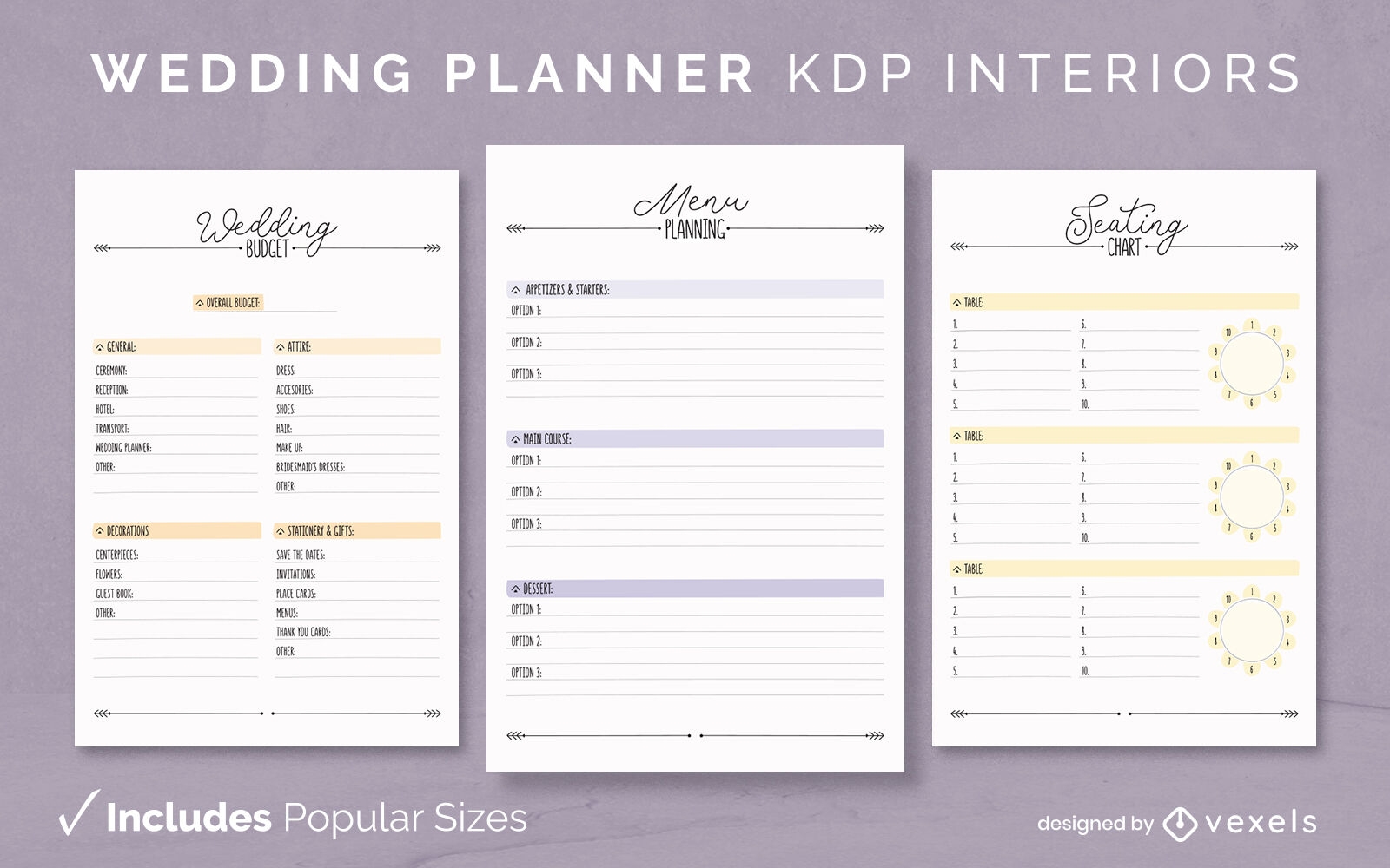 Wedding planner template KDP interior design
