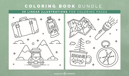 Livro de colorir para camping KDP design de interiores