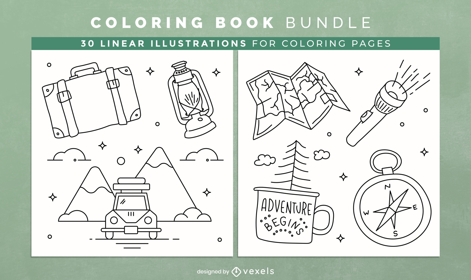 Camping coloring book KDP interior design