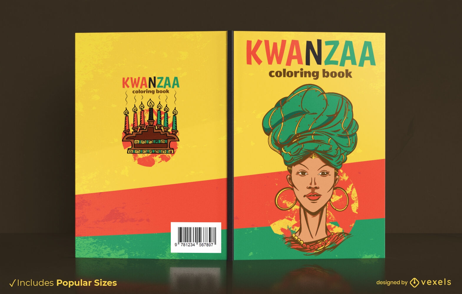 Diseño de portada de libro para colorear de Kwanzaa
