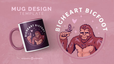 Big heart Big Foot mug design