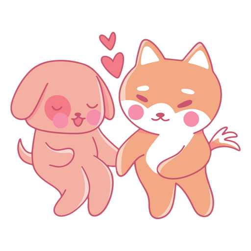 Animais de desenho animado dançando kawaii Desenho PNG