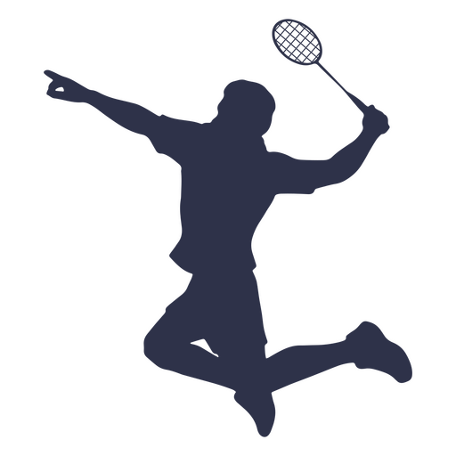 Homem silhueta de esporte de badminton