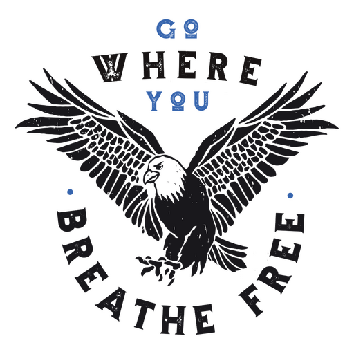 Free eagle quote badge PNG Design