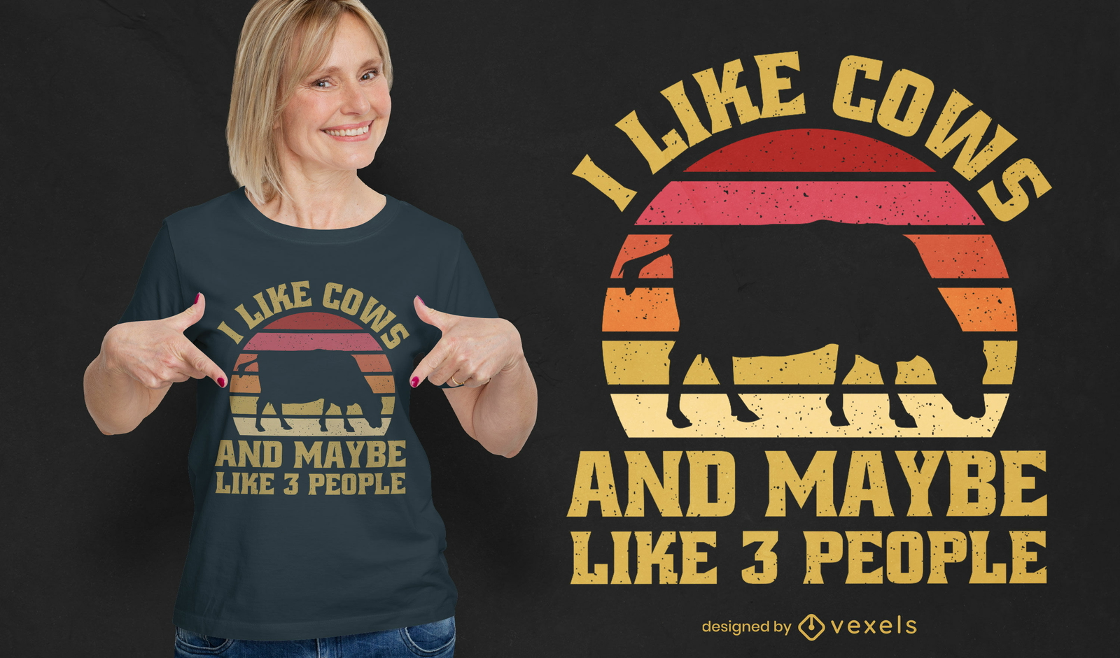 Me gusta el diseño de camiseta de vacas