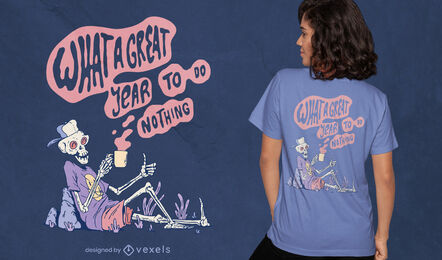 Design de t-shirt anti-ano novo esqueleto
