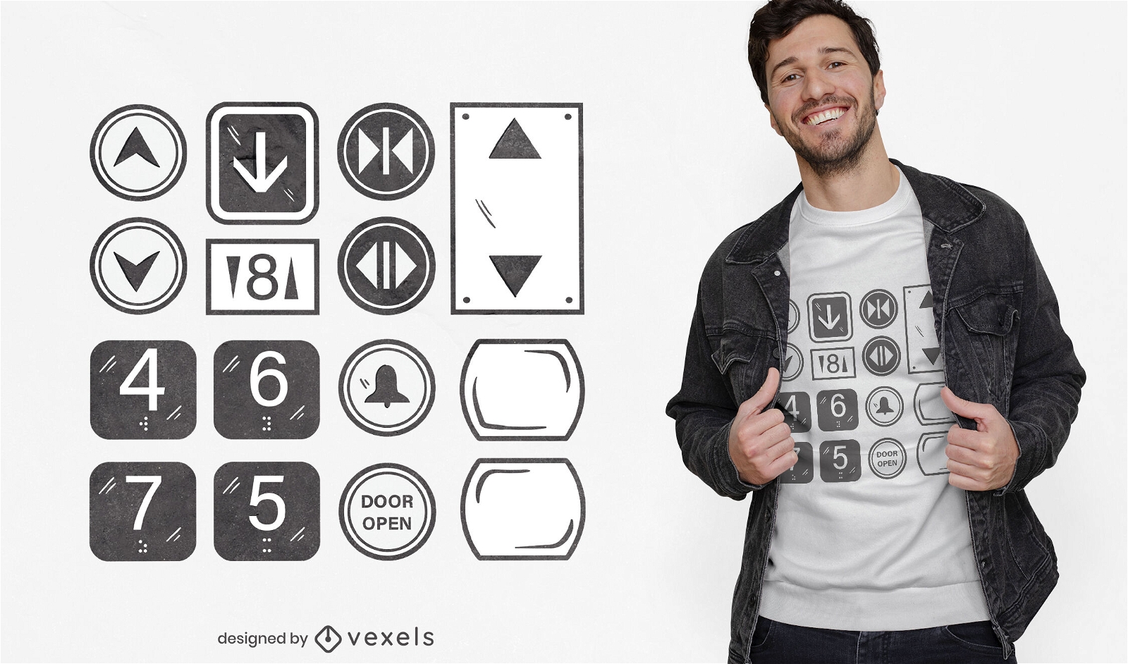 Elevator buttons t-shirt design