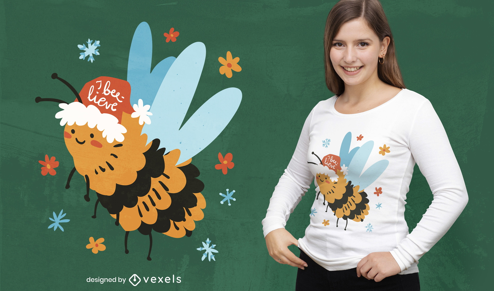 Beelieve bee diseño de camiseta