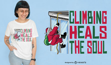Christmas climbing t-shirt design