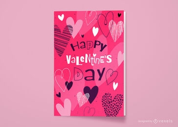 Happy Valentinstag Herzen Grußkarte