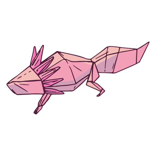 Animal axolote de origami Desenho PNG