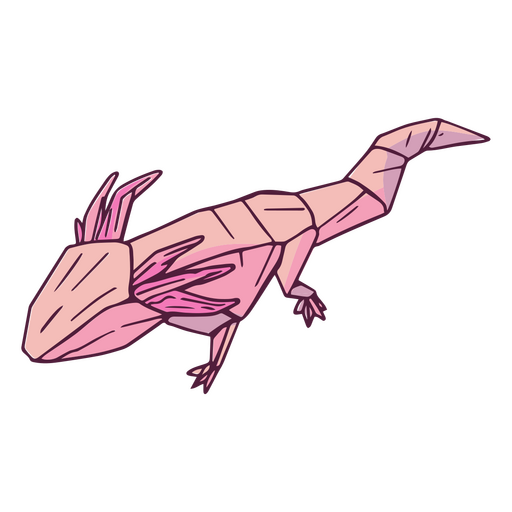 Origami-Axolotl PNG-Design