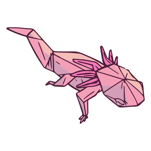 ?Origami axolotl reptil animal Diseño PNG