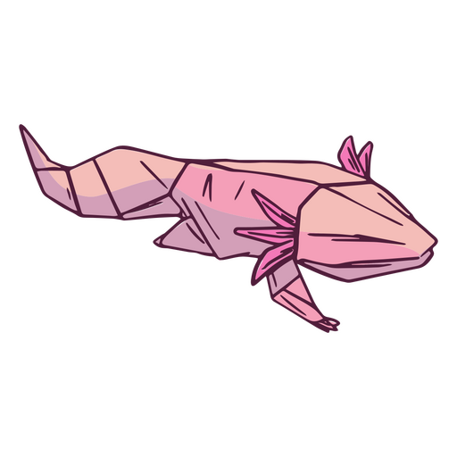 Axolotl origami animal PNG Design