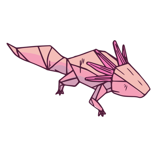 Animal anf?bio axolote de origami Desenho PNG