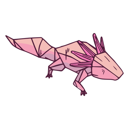 Animal anfíbio axolote de origami Desenho PNG