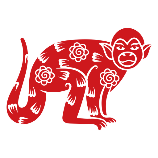 A?o nuevo chino mono signo del zodiaco Diseño PNG