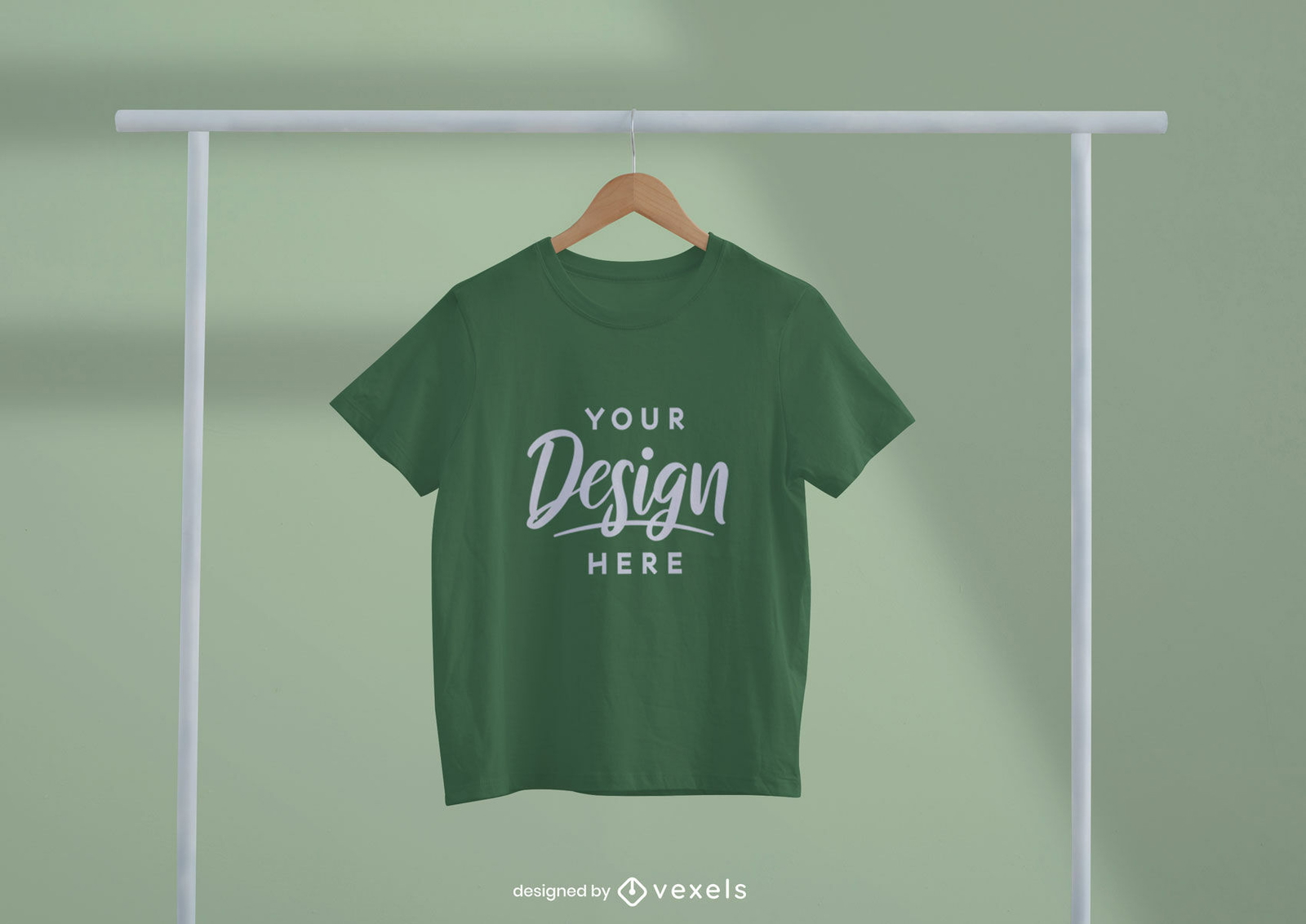 Short sleeve t-shirt on hanger mockup