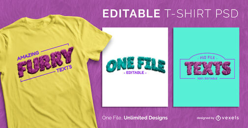 Fluffy hair text scalable t-shirt psd