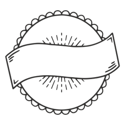 Badge stroke ribbon PNG Design