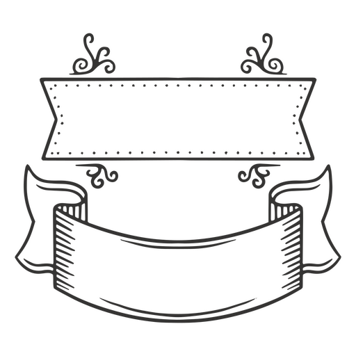 Ornamento de rótulo de traço de fita Desenho PNG