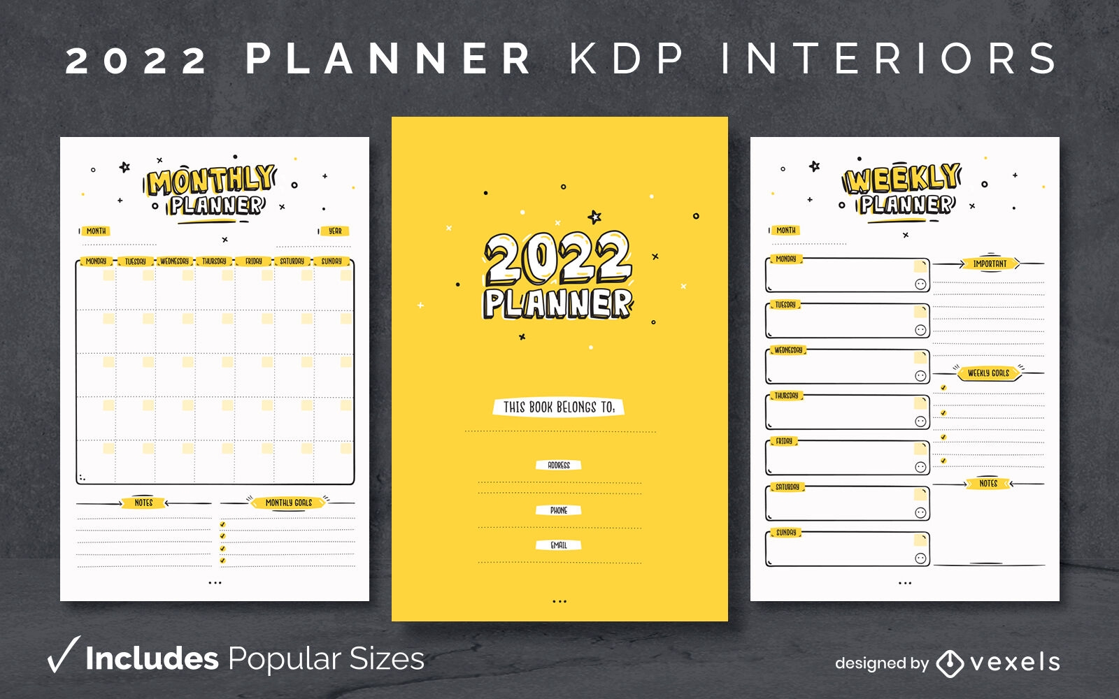 2022 planner journal design template KDP