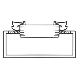 Ribbon and rectangular frame stroke Transparent PNG