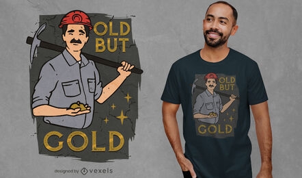 Diseño de camiseta de cita de minero de oro masculino