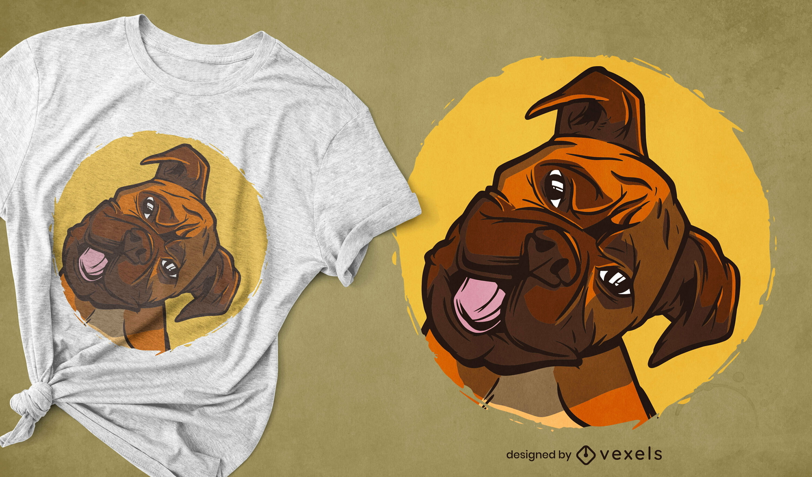 Design de t-shirt de animal fofo para cão boxer