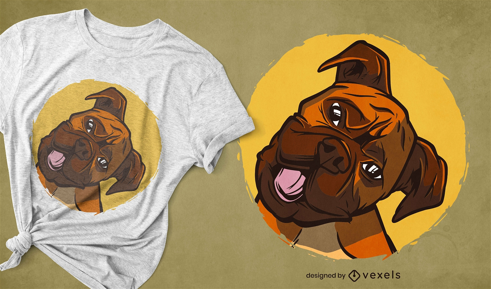 Niedliches Boxerhund-Tier-T-Shirt-Design