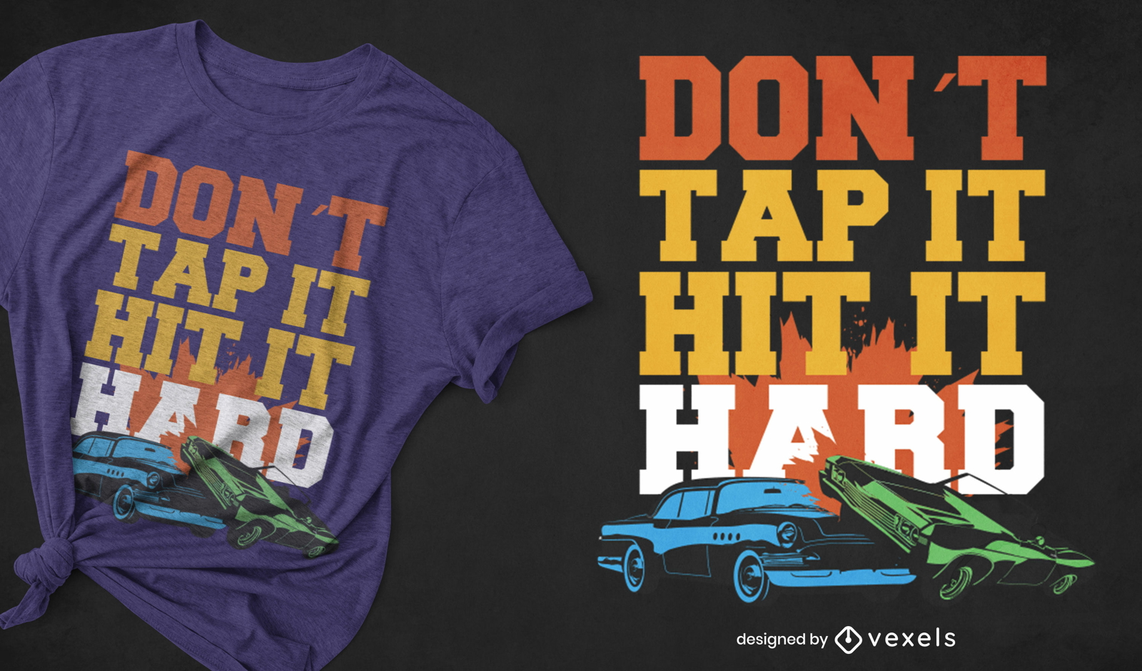 Cars crashing transport t-shirt design