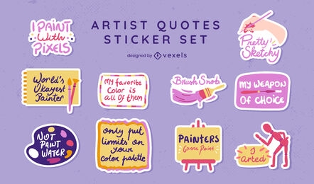 Painting quotes artistic sticker set