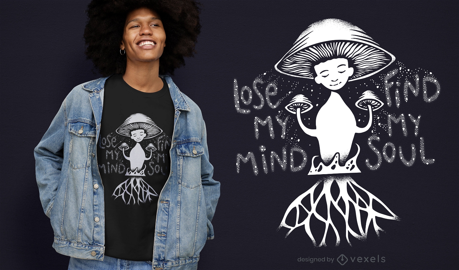 Design de t-shirt da natureza do cogumelo