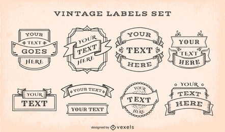 Customizable vintage ribbons and label set