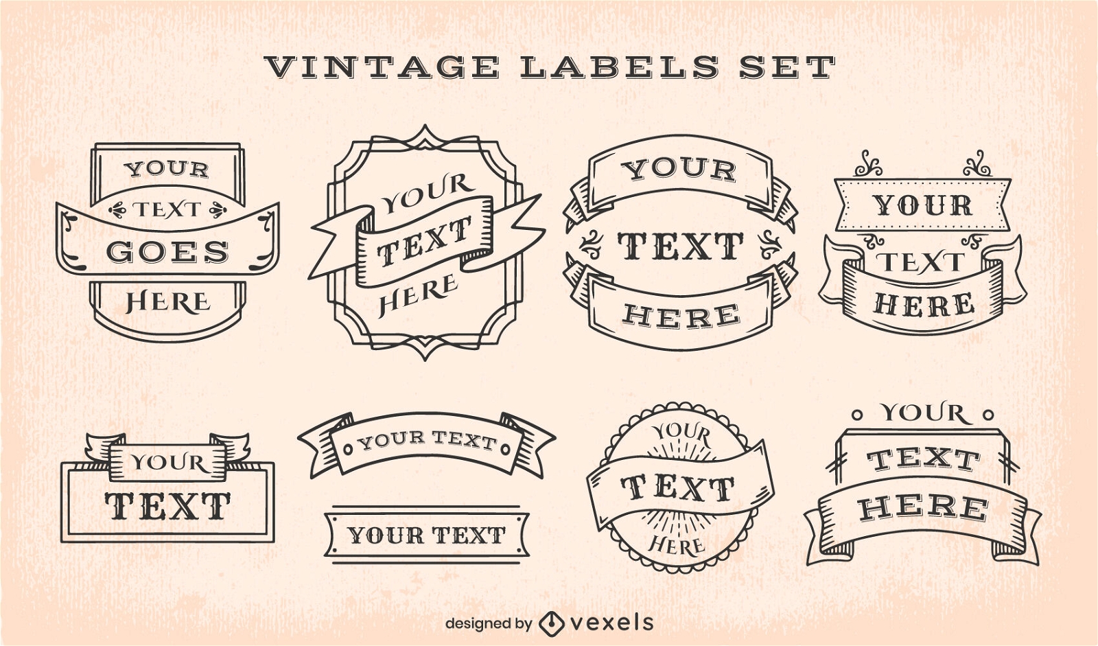 Anpassbare Vintage-Bänder und Etikettenset