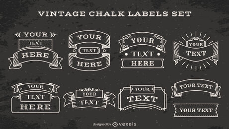 Customizable vintage label stroke set